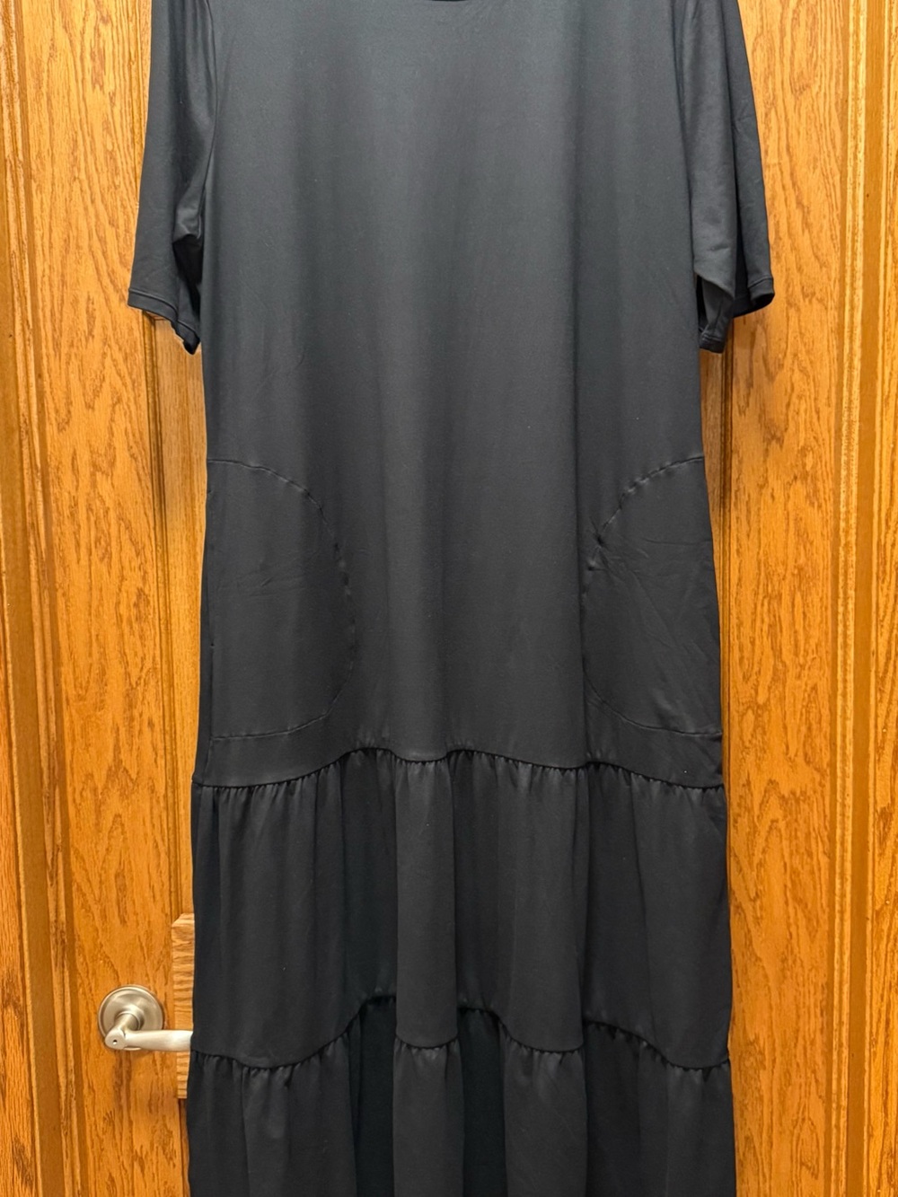 Cuddl Duds Black Flexwear Tiered Hem Maxi Dress New without tags